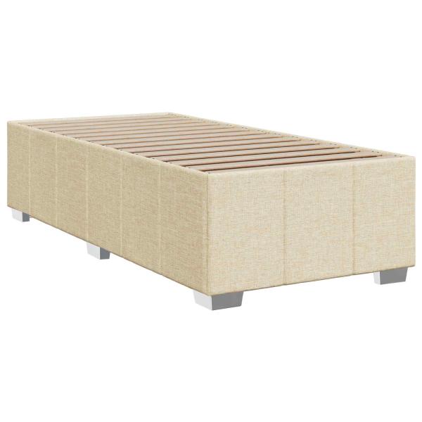Boxspringbett mit Matratze mit Kopfteil Creme 90 x 200 cm Stoff