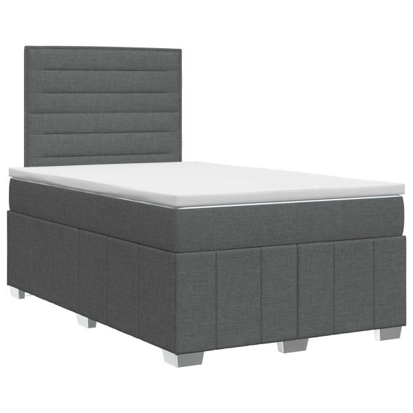 Boxspringbett mit Matratze Dunkelgrau 120 x 190 cm Stoff