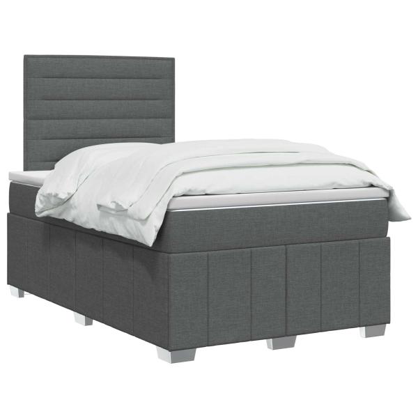 Boxspringbett mit Matratze Dunkelgrau 120 x 190 cm Stoff