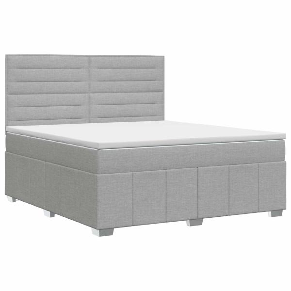 Boxspringbett mit Matratze Hellgrau 140 x 190 cm Stoff