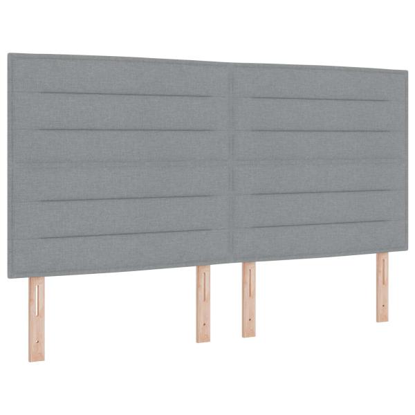 Boxspringbett mit Matratze Hellgrau 140 x 190 cm Stoff