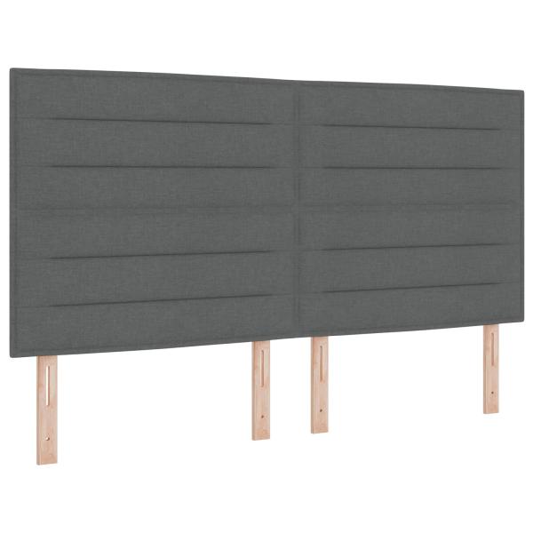 Boxspringbett mit Matratze Dunkelgrau 140 x 190 cm Stoff