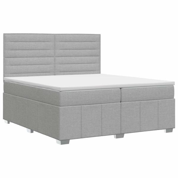 Boxspringbett mit Matratze Hellgrau 140 x 200 cm Stoff