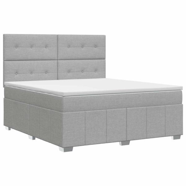 Boxspringbett mit Matratze Hellgrau 140 x 200 cm Stoff
