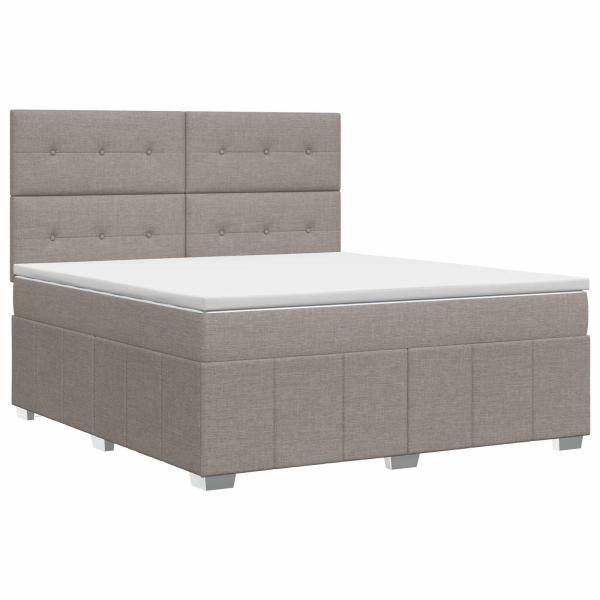 Boxspringbett mit Matratze Taupe 140 x 200 cm Stoff