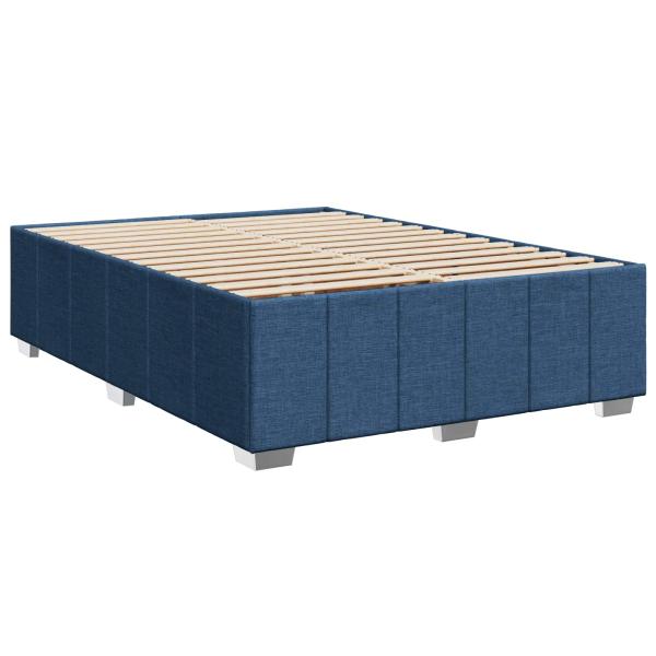 Boxspringbett mit Matratze mit Kopfteil Blau 140 x 200 cm Stoff