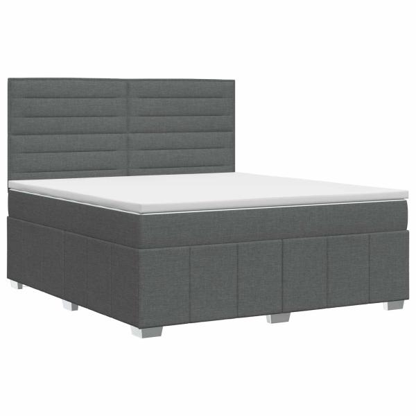 Boxspringbett mit Matratze Dunkelgrau 160 x 200 cm Stoff