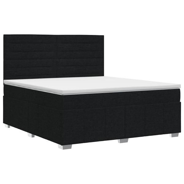 Boxspringbett mit Matratze Schwarz 160 x 200 cm Stoff