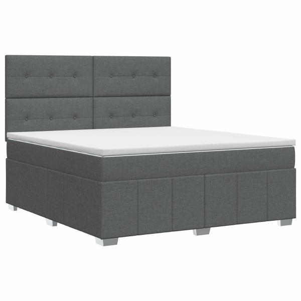 Boxspringbett mit Matratze Dunkelgrau 160 x 200 cm Stoff