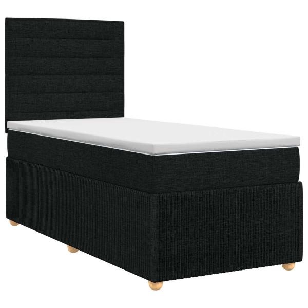 Boxspringbett mit Matratze Schwarz 80 x 200 cm Stoff