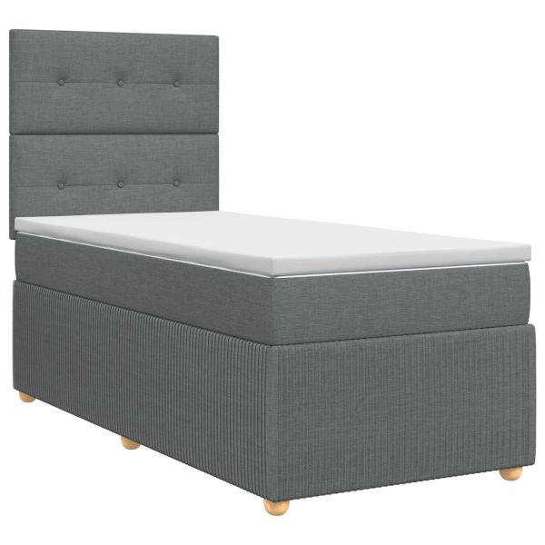 Boxspringbett mit Matratze Dunkelgrau 80 x 200 cm Stoff