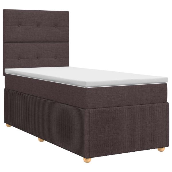 Boxspringbett mit Matratze Dunkelbraun 80 x 200 cm Stoff