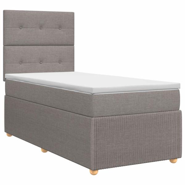 Boxspringbett mit Matratze mit Kopfteil Taupe 90 x 190 cm Stoff