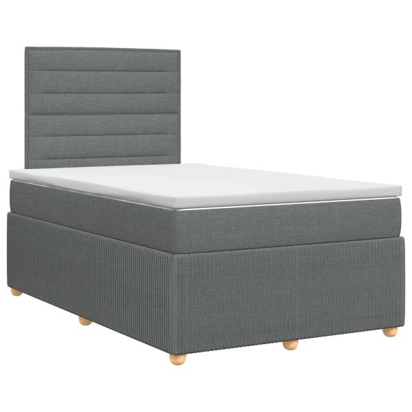 Boxspringbett mit Matratze Dunkelgrau 120 x 200 cm Stoff