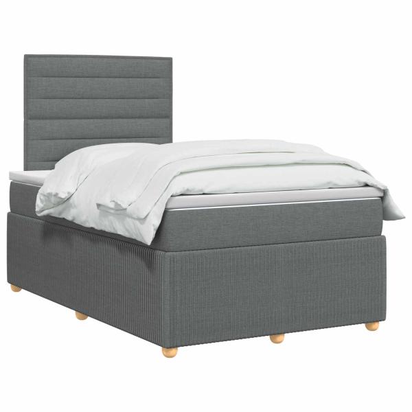Boxspringbett mit Matratze Dunkelgrau 120 x 200 cm Stoff