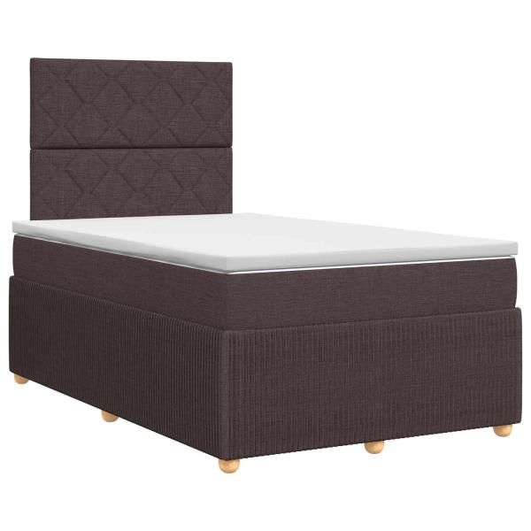 Boxspringbett mit Matratze Dunkelbraun 120 x 200 cm Stoff
