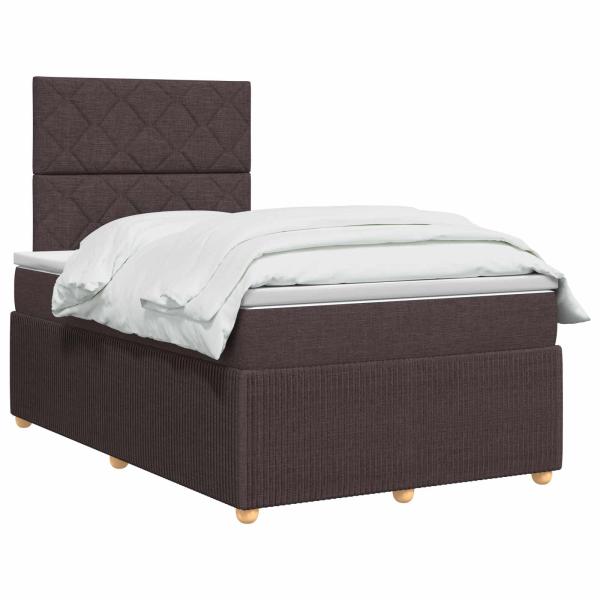 Boxspringbett mit Matratze Dunkelbraun 120 x 200 cm Stoff