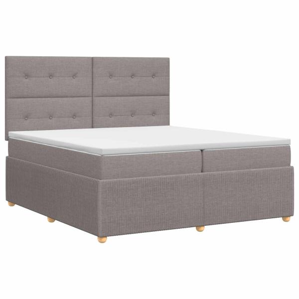 Boxspringbett mit Matratze Taupe 140 x 200 cm Stoff