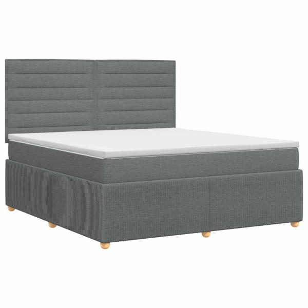 Boxspringbett mit Matratze Dunkelgrau 160 x 200 cm Stoff