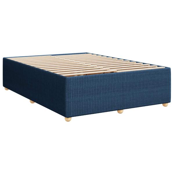Boxspringbett mit Matratze mit Kopfteil Blau 160 x 200 cm Stoff