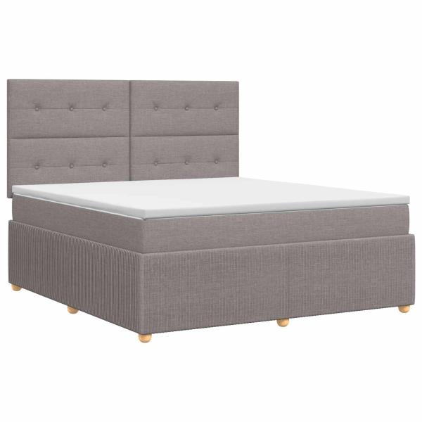 Boxspringbett mit Matratze Taupe 180 x 200 cm Stoff