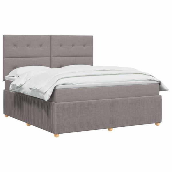 Boxspringbett mit Matratze Taupe 180 x 200 cm Stoff