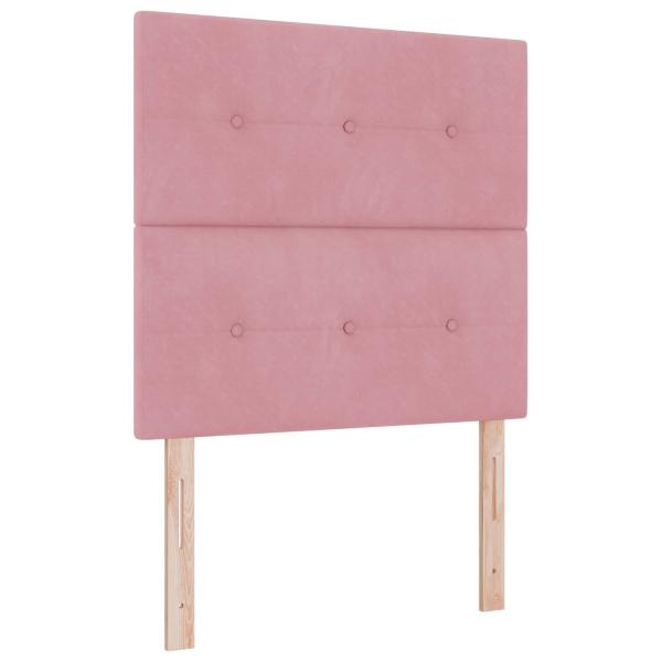 Boxspringbett mit Matratze mit Kopfteil Rosa 80 x 200 cm Samt
