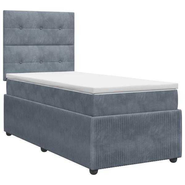 Boxspringbett mit Matratze Dunkelgrau 90 x 190 cm Samt
