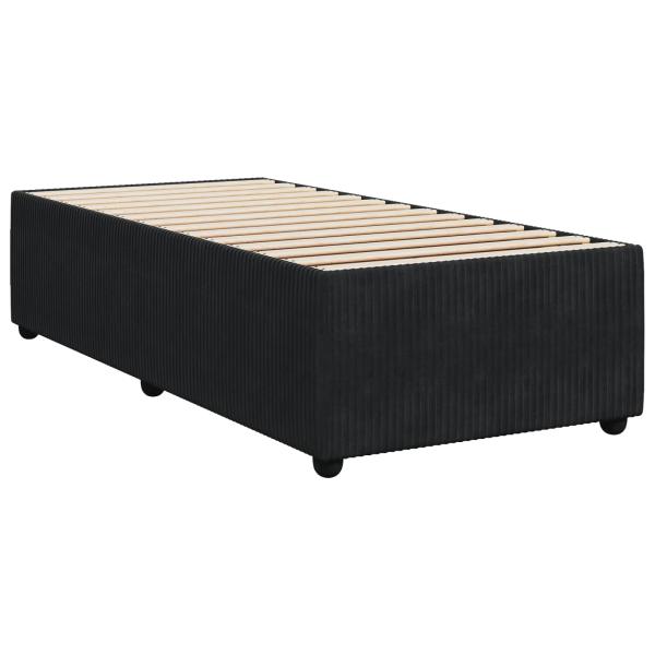 Boxspringbett mit Matratze Schwarz 90 x 190 cm Samt
