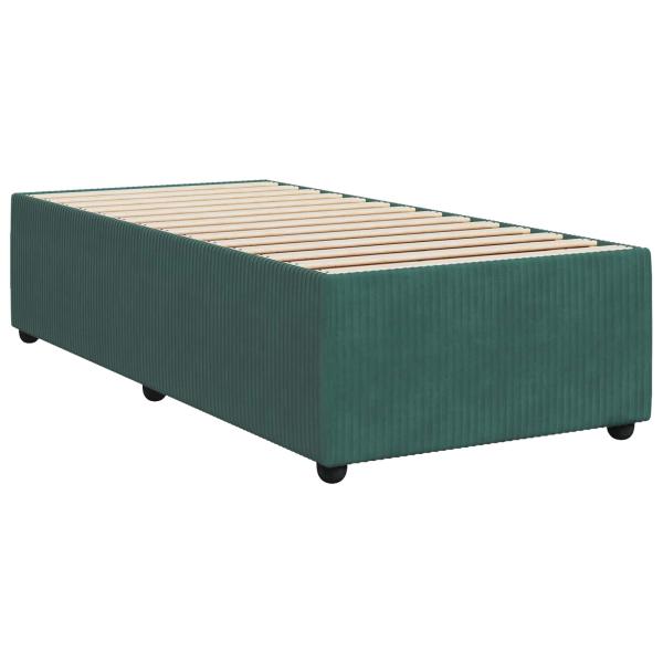 Boxspringbett mit Matratze Dunkelgrün 90 x 190 cm Samt