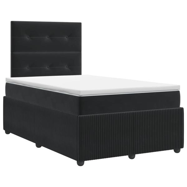 Boxspringbett mit Matratze Schwarz 120 x 190 cm Samt