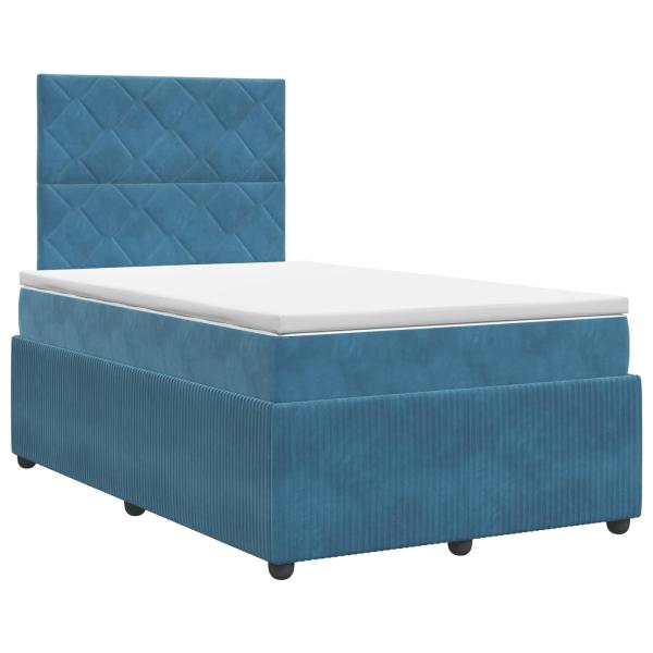 Boxspringbett mit Matratze mit Kopfteil Blau 120 x 190 cm Samt