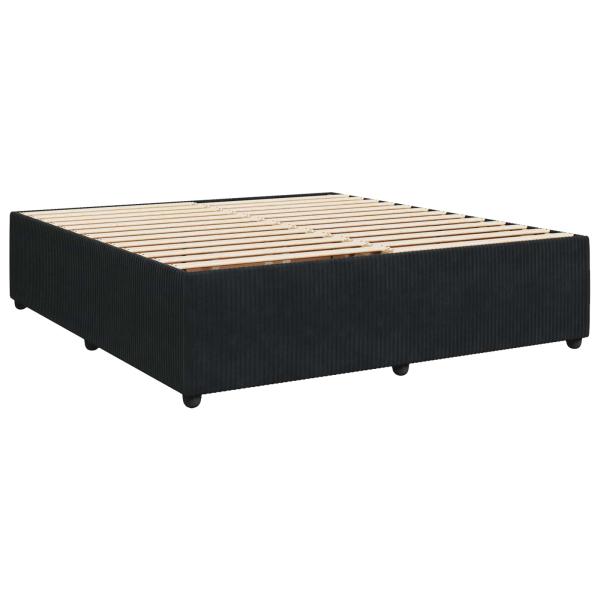 Boxspringbett mit Matratze Schwarz 180 x 200 cm Samt