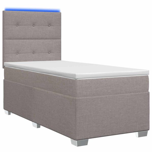 Boxspringbett mit Matratze mit Kopfteil Taupe 80 x 200 cm Stoff