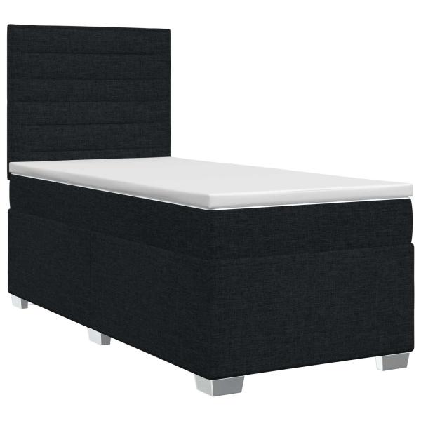 Boxspringbett mit Matratze Schwarz 90 x 190 cm Stoff