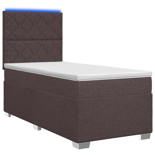 Boxspringbett mit Matratze Dunkelbraun 100 x 200 cm Stoff