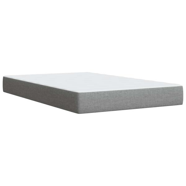 Boxspringbett mit Matratze Hellgrau 120 x 190 cm Stoff