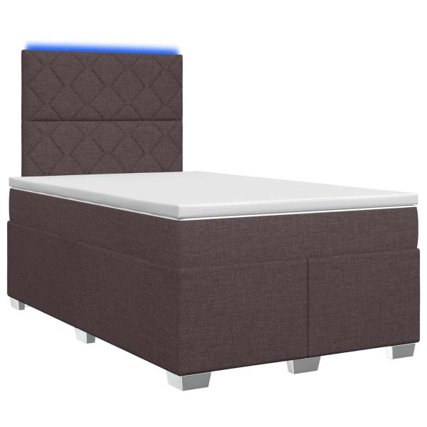 Boxspringbett mit Matratze Dunkelbraun 120 x 190 cm Stoff