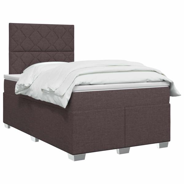 Boxspringbett mit Matratze Dunkelbraun 120 x 190 cm Stoff