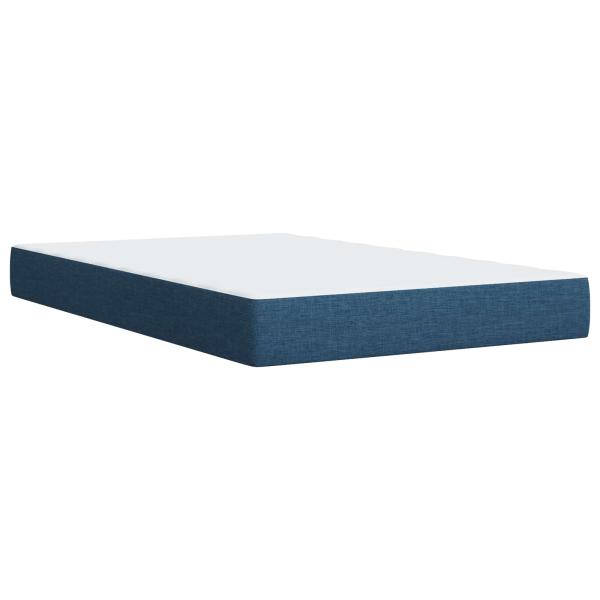 Boxspringbett mit Matratze mit Kopfteil Blau 120 x 200 cm Stoff