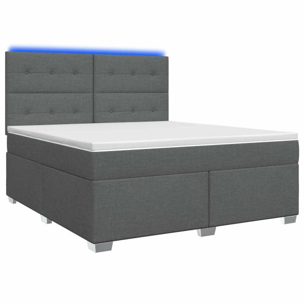 Boxspringbett mit Matratze Dunkelgrau 140 x 190 cm Stoff