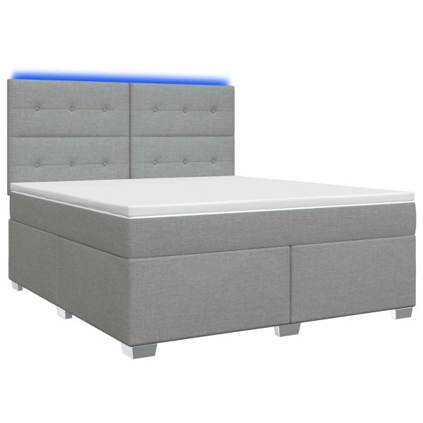 Boxspringbett mit Matratze Hellgrau 180 x 200 cm Stoff