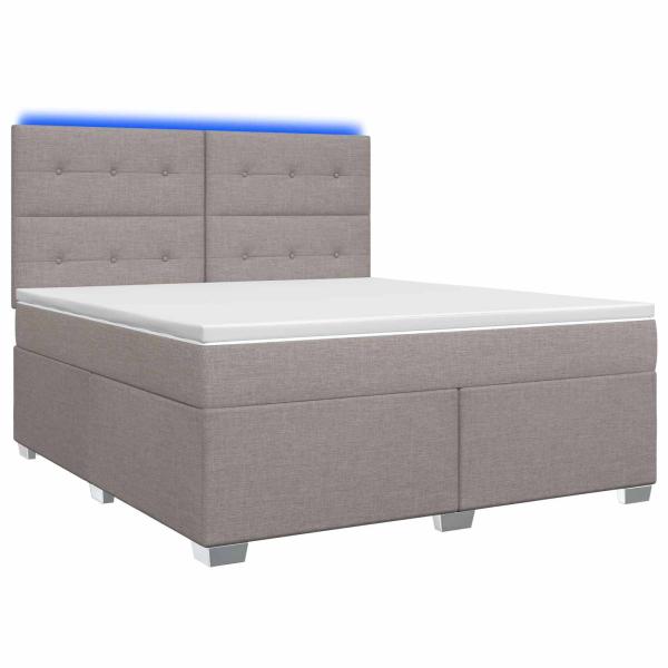 Boxspringbett mit Matratze Taupe 180 x 200 cm Stoff