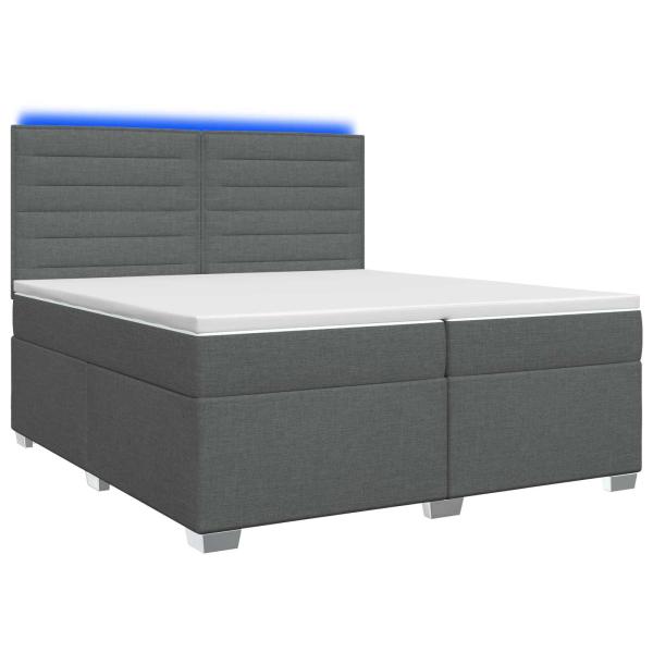 Boxspringbett mit Matratze Dunkelgrau 200 x 200 cm Stoff