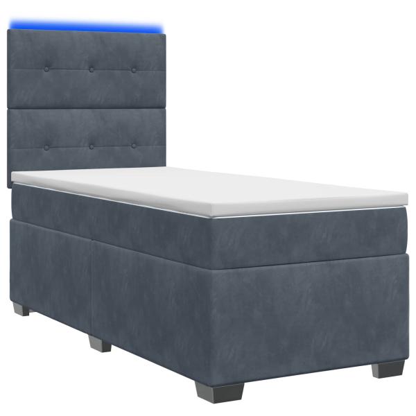 Boxspringbett mit Matratze Dunkelgrau 100 x 200 cm Samt