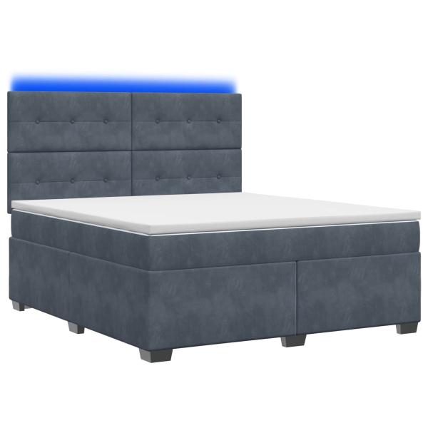 Boxspringbett mit Matratze Dunkelgrau 140 x 190 cm Samt