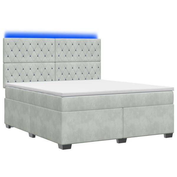 Boxspringbett mit Matratze Hellgrau 140 x 200 cm Samt