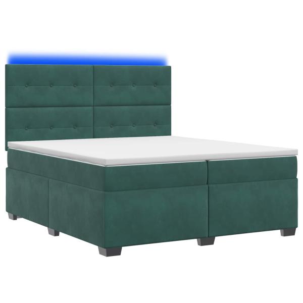 Boxspringbett mit Matratze Dunkelgrün 200 x 200 cm Samt