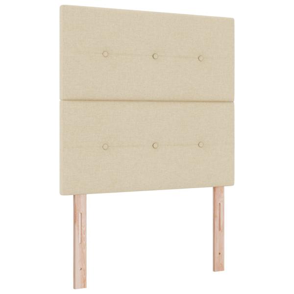 Boxspringbett mit Matratze mit Kopfteil Creme 90 x 190 cm Stoff