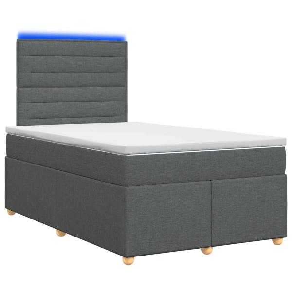 Boxspringbett mit Matratze Dunkelgrau 120 x 190 cm Stoff